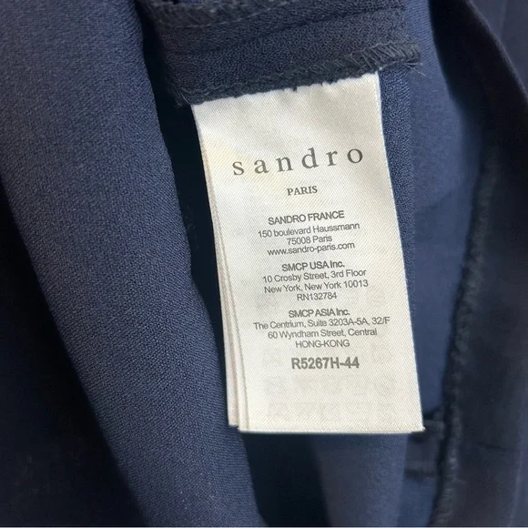 Sandro Gigi Blue Sandro Sheath Mini Dress w/ Striped Rhinestone Cuffs Medium - Picture 13 of 13